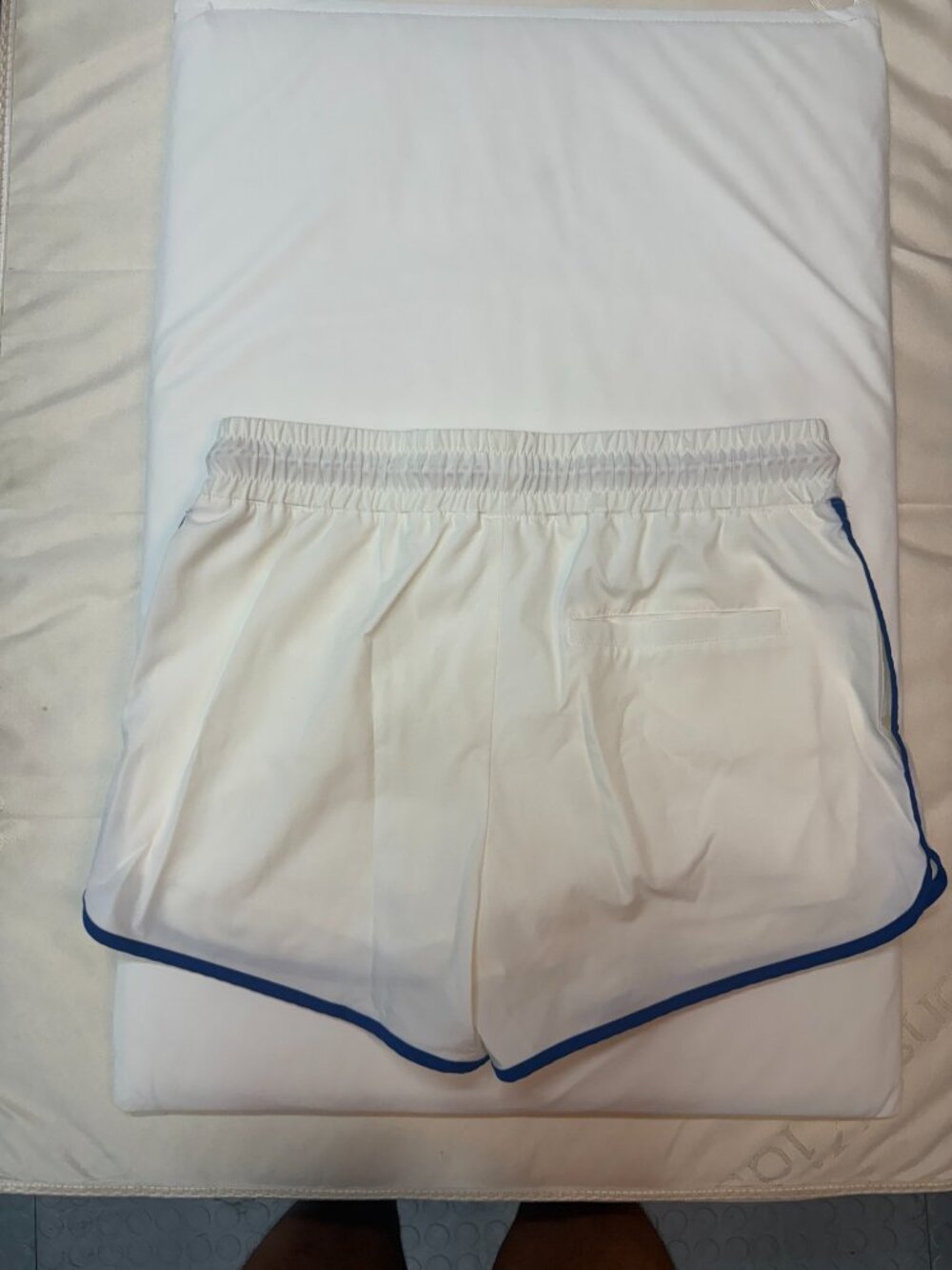 BIKE Athletic Heritage Lined Dolphin Shorts White Blue Trim Sz M - Picture 3 of 5